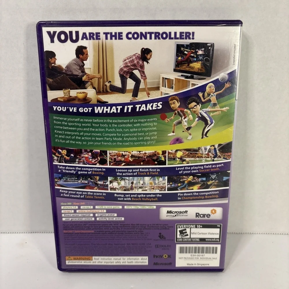 Kinect Sports Xbox 360 2010 CIB Complete In Box Tested Working